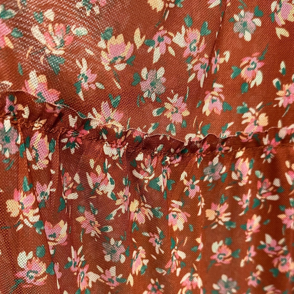 love, Fire Red Floral Mini Dress - Picture 3 of 6